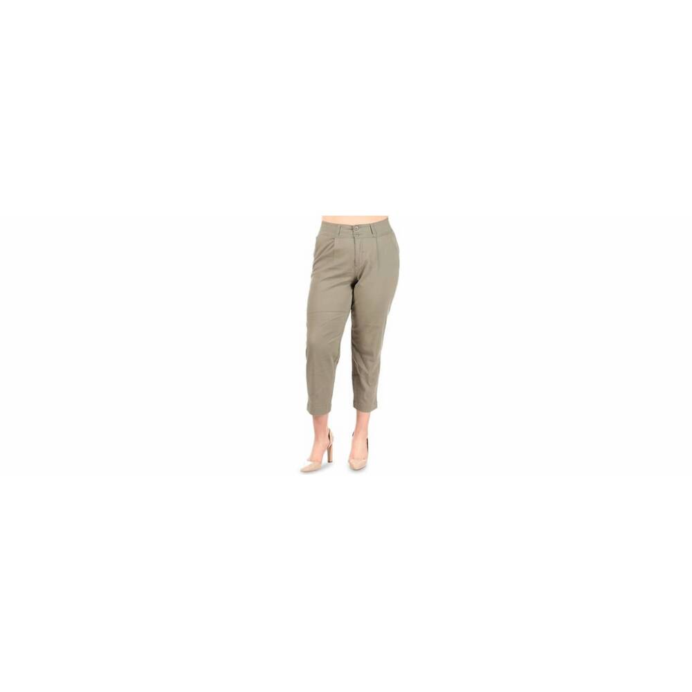 NEW CELEBRITY PINK women's trendy cropped pants - plus in olive green